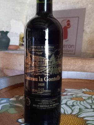 Château la Gontelle 2025, Blaye Côtes de Bordeaux rouge (en stock)